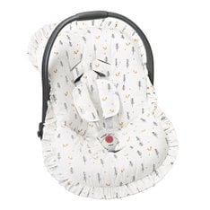 Capa Bebê Conforto Estampado e Protetor de Cinto Raposa - 3 peças Capa Bebê Conforto Estampado e Protetor de Cinto Raposa - 3 peças