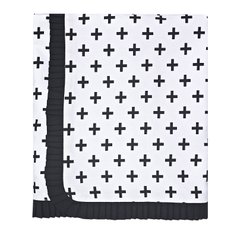 Manta Estampada C/ Forro Em Malha Cruzinha Preto - 1 peça Manta Estampada C/ Forro Em Malha Cruzinha Preto - 1 peça