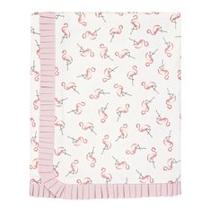 Manta Estampada C/ Forro Em Malha Flamingo - 1 peça Manta Estampada C/ Forro Em Malha Flamingo - 1 peça