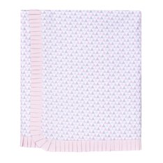 Manta Estampada C/ Forro Em Malha Triângulo Rosa E Cinza - 1 peça Manta Estampada C/ Forro Em Malha Triângulo Rosa E Cinza - 1 peça