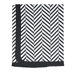Manta Estampada C/ Forro Em Malha Zig Zag Preto - 1 peça Manta Estampada C/ Forro Em Malha Zig Zag Preto - 1 peça