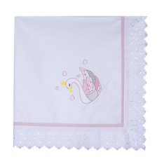 Manta Piquet Forrada C/ Bordado Inglês Cisne - 1 peça Manta Piquet Forrada C/ Bordado Inglês Cisne - 1 peça