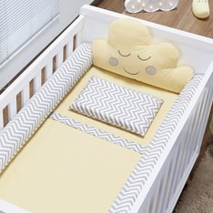 Kit Berço Slim Nuvem - 6 Peças Amarelo Kit Berço Slim Nuvem - 6 Peças Amarelo