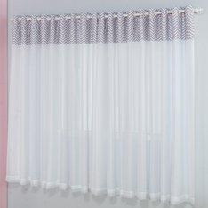Cortina Nuvem E Gota Rosa para Varão com Forro - 1 Peça Cortina Nuvem E Gota Rosa para Varão com Forro - 1 Peça