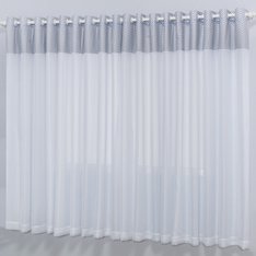 Cortina Nuvem E Gota Azul para Varão com Forro - 1 Peça Cortina Nuvem E Gota Azul para Varão com Forro - 1 Peça