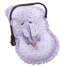 Capa Bebê Conforto Estampado e Protetor de Cinto Bailarina - 3 Peças Capa Bebê Conforto Estampado e Protetor de Cinto Bailarina - 3 Peças