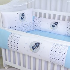 Kit Berço Brilhante Foguetinho - 10 Peças Kit Berço Brilhante Foguetinho - 10 Peças