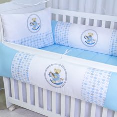 Kit Berço Brilhante Sonho de Infância - 10 Peças Kit Berço Brilhante Sonho de Infância - 10 Peças