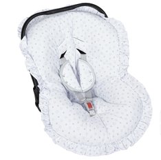 Capa Bebê Conforto Estampado e Protetor de Cinto Estrelinha - 3 Peças Capa Bebê Conforto Estampado e Protetor de Cinto Estrelinha - 3 Peças