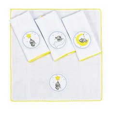 Fralda de Boca Bordada C/ Picueta Elefante Amarelo - 4 Peças Fralda de Boca Bordada C/ Picueta Elefante Amarelo - 4 Peças