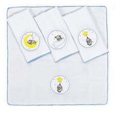 Fralda de Boca Bordada C/ Picueta Elefante Azul - 4 Peças Fralda de Boca Bordada C/ Picueta Elefante Azul - 4 Peças