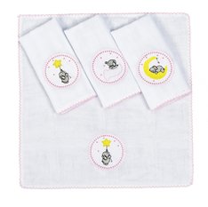 Fralda de Boca Bordada C/ Picueta Elefante Rosa - 4 Peças Fralda de Boca Bordada C/ Picueta Elefante Rosa - 4 Peças