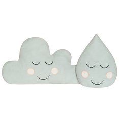 Enfeite Decorativo Nuvem e Gotinha Verde Malva - 02 peças Enfeite Decorativo Nuvem e Gotinha Verde Malva - 02 peças