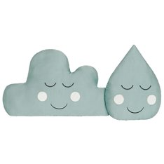 Enfeite Decorativo Nuvem e Gotinha Verde - 02 peças Enfeite Decorativo Nuvem e Gotinha Verde - 02 peças