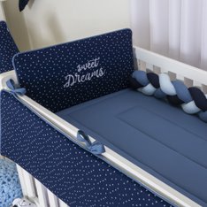 Kit Berço Sweet Dream Marinho - 7 Peças Kit Berço Sweet Dream Marinho - 7 Peças