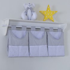 Porta Fraldas para Varão Classic Cinza - 3 Peças Porta Fraldas para Varão Classic Cinza - 3 Peças