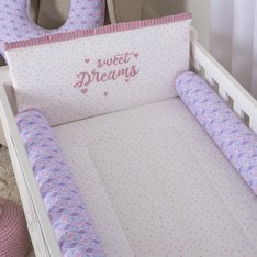 Kit Berço Sweet Dream Rosê - 8 Peças Kit Berço Sweet Dream Rosê - 8 Peças