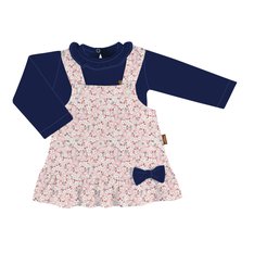 Conjunto Body Manga Longa e Jardineira Salopete Flora - 2 Peças Conjunto Body Manga Longa e Jardineira Salopete Flora - 2 Peças