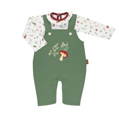 Conjunto Body Manga Longa e Jardineira Longa Cogumelo - 2 Peças Conjunto Body Manga Longa e Jardineira Longa Cogumelo - 2 Peças