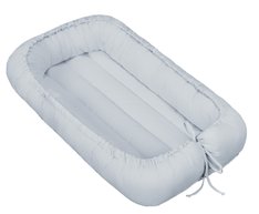 Ninho Portátil Cinza com Bordas super Fofinhas 100% Algodão - 1 Peça Ninho Portátil Cinza com Bordas super Fofinhas 100% Algodão - 1 Peça