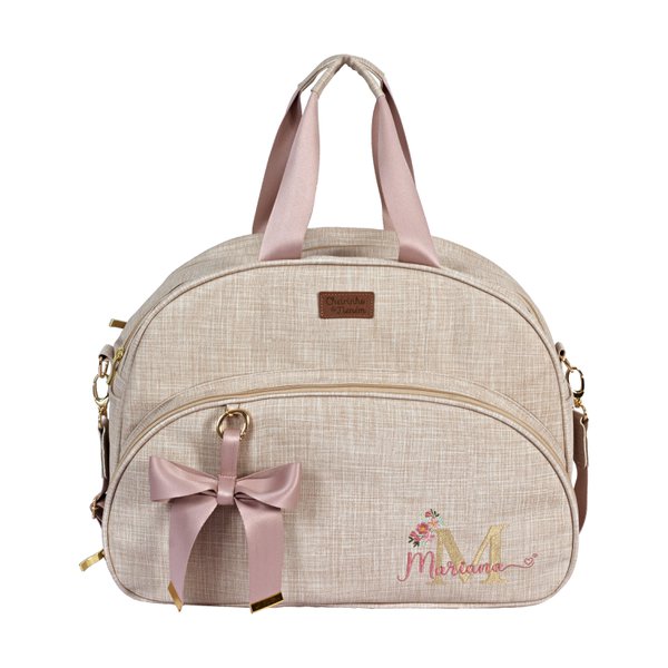 Bolsa M Personalizado Bege e Rosê - 01 Peça Bolsa M Personalizado Bege e Rosê - 01 Peça