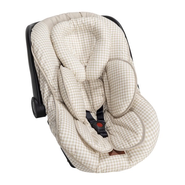 Capa Anatômica Exclusivo Para Bebê Conforto Xadrez Bege 100% Algodão - 01 Peça Capa Anatômica Exclusivo Para Bebê Conforto Xadrez Bege 100% Algodão - 01 Peça