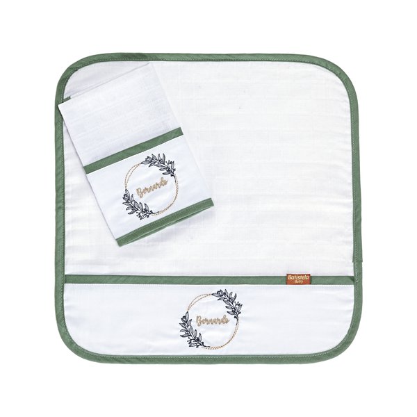 Fralda De Boca Bordada Exclusivo Personalizado Oceano - 02 Peças Fralda De Boca Bordada Exclusivo Personalizado Oceano - 02 Peças