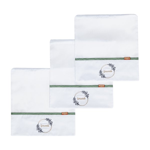 Saquinho Maternidade Exclusivo Bordado Personalizado Oceano - 03 Peças Saquinho Maternidade Exclusivo Bordado Personalizado Oceano - 03 Peças