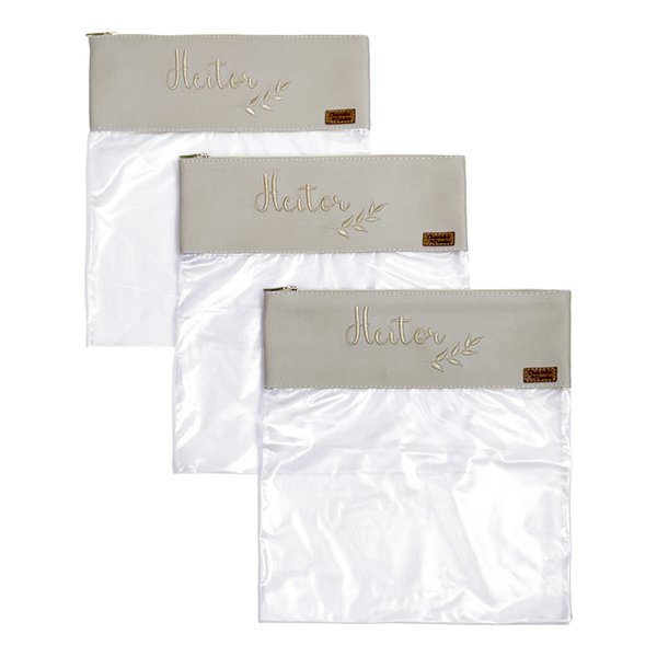 Saquinho Maternidade Personalizado Exclusivo Clássica Bege - 03 Peças Saquinho Maternidade Personalizado Exclusivo Clássica Bege - 03 Peças