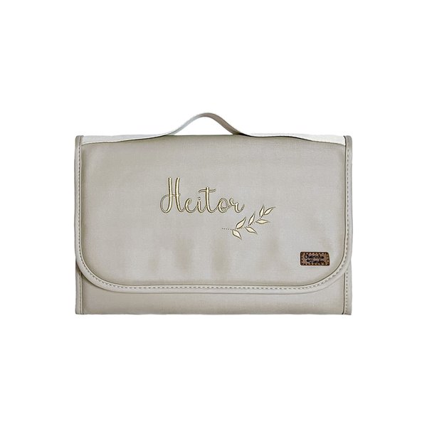 Trocador Com Bolso Personalizado Exclusivo Clássica Bege Emborrachado 100% PVC - 01 Peça Trocador Com Bolso Personalizado Exclusivo Clássica Bege Emborrachado 100% PVC - 01 Peça