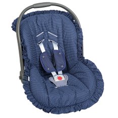 Capa para Bebe Conforto Estampado e Protetor de Cinto Poá Marinho - 3 peças Capa para Bebe Conforto Estampado e Protetor de Cinto Poá Marinho - 3 peças