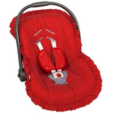 Capa para Bebê Conforto Estampado e Protetor de Cinto Poá Vermelho - 3 peças Capa para Bebê Conforto Estampado e Protetor de Cinto Poá Vermelho - 3 peças