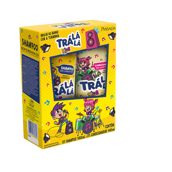 Kit Trá Lá Lá Kids Shampoo + Condicionador Sem Embaraço 2x480ml Kit Trá Lá Lá Kids Shampoo + Condicionador Sem Embaraço 2x480ml