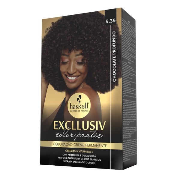 Kit Haskell Coloração Excllusiv Color Pratic Chocolate Profundo 5.35 Kit Haskell Coloração Excllusiv Color Pratic Chocolate Profundo 5.35
