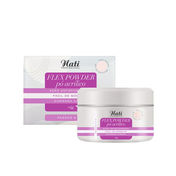 Pó Acrílico Nati Profissional Flex Powder Rosa 20gr Pó Acrílico Nati Profissional Flex Powder Rosa 20gr