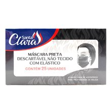 Máscara Descartável Santa Clara Com Elástico Preta 25 Unidades Máscara Descartável Santa Clara Com Elástico Preta 25 Unidades