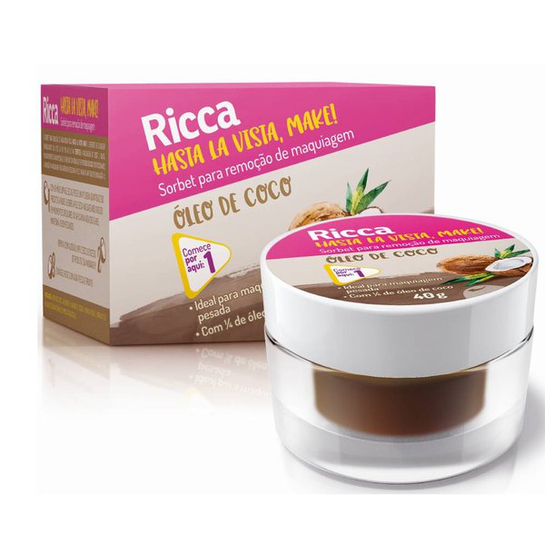 Sorbet Para Remoção de Maquiagem Ricca Óleo de Coco 40gr Sorbet Para Remoção de Maquiagem Ricca Óleo de Coco 40gr