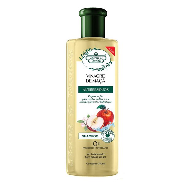 Shampoo Flores e Vegetais Vinagre de Maçã 310ml Shampoo Flores e Vegetais Vinagre de Maçã 310ml