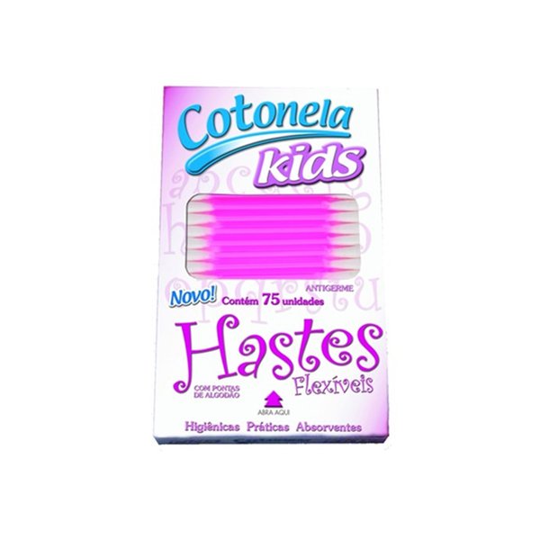 Hastes Flexíveis Cotonela Kids Rosa 75un Hastes Flexíveis Cotonela Kids Rosa 75un