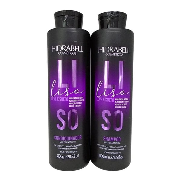Kit Hidrabell Shampoo + Condicionador Liso Leve e Solto 800ml Kit Hidrabell Shampoo + Condicionador Liso Leve e Solto 800ml