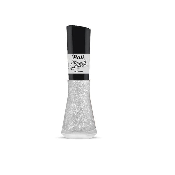 Esmalte Nati Glitter Incolor Prata 8ml Esmalte Nati Glitter Incolor Prata 8ml