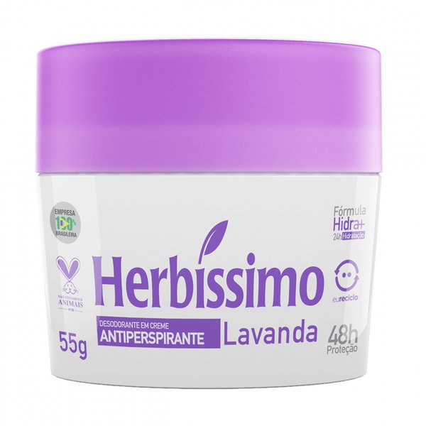 Desodorante Creme Herbíssimo Antiperspirante Lavanda 55g Desodorante Creme Herbíssimo Antiperspirante Lavanda 55g