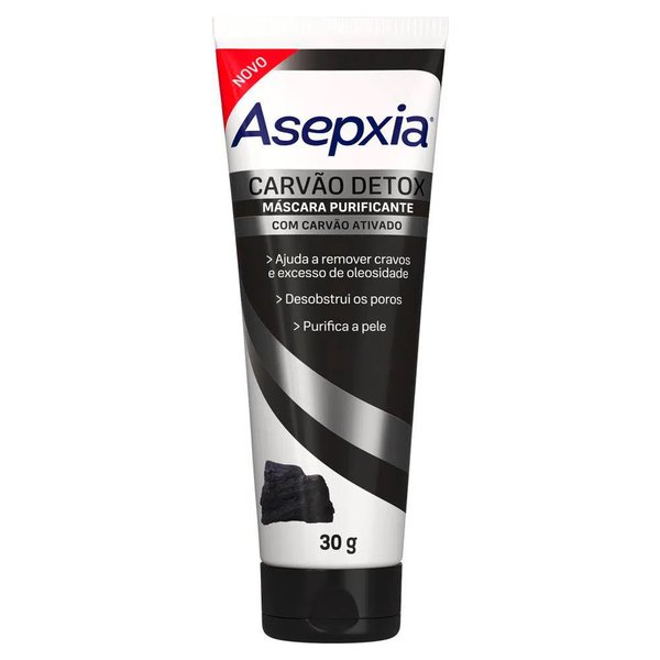 Máscara Facial Asepxia Peel Off Carvão Detox 30g Máscara Facial Asepxia Peel Off Carvão Detox 30g
