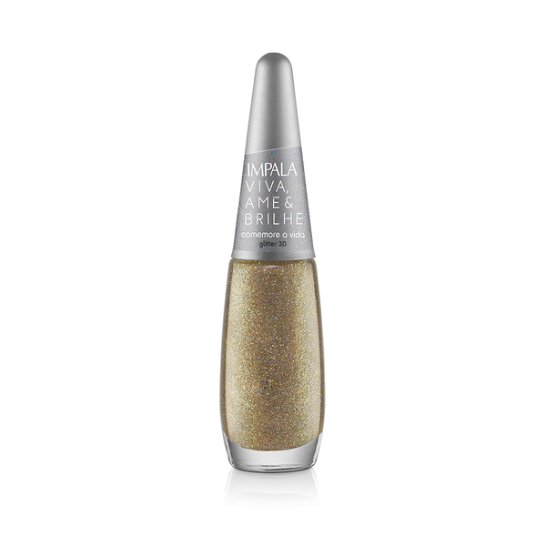 Esmalte Impala Viva, Ame e Brilhe Glitter 3D Comemore A Vida 7,5ml Esmalte Impala Viva, Ame e Brilhe Glitter 3D Comemore A Vida 7,5ml