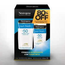 Protetor Solar Neutrogena Sun Fresh PFS 50 200 ml + FPS 50 120 ml 80% de desconto Protetor Solar Neutrogena Sun Fresh PFS 50 200 ml + FPS 50 120 ml 80% de desconto