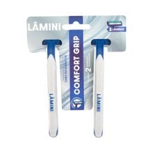 Aparelho de Barbear Lamini Comfort Grip com 3 Laminas Fita Lubrificante e Cabo Emborrachado com 2 Unidades Aparelho de Barbear Lamini Comfort Grip com 3 Laminas Fita Lubrificante e Cabo Emborrachado com 2 Unidades