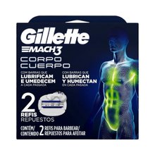 Carga Gillette Para Aparelho de Barbear Mach 3 Corpo Com 2un Carga Gillette Para Aparelho de Barbear Mach 3 Corpo Com 2un