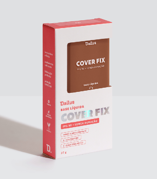 Base Líquida Dailus Cover Fix 27g D10-Escuro Base Líquida Dailus Cover Fix 27g D10-Escuro