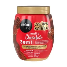 Creme Condicionador Cachos Dos Sonhos Salon Line Chocolate 3 em 1 Multy 1Kg Creme Condicionador Cachos Dos Sonhos Salon Line Chocolate 3 em 1 Multy 1Kg