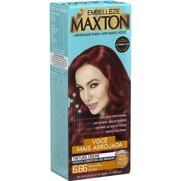 Coloração Embelleze Maxton Vermelho Cereja - 6.66 Coloração Embelleze Maxton Vermelho Cereja - 6.66